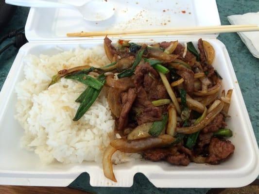 Really good Mongolian beef combo