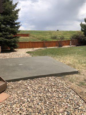 10' x 10' concrete pad