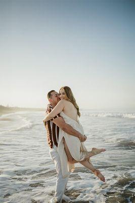 ENGAGEMENT PHOTOGRAPHY. Couples Sunrise Newport Beach Photo Shoot