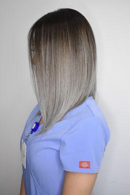 Ash blonde balayage