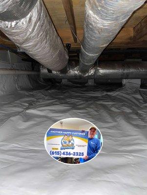 Scott Hazzard - Franklin, TN, 37064 - installed 1820 Dehumidifier, Clean Debris, and 9 Mil Encapsulation.