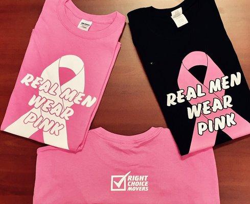 In honor of Breast Cancer Awareness Month, our moving teams will be trading in their green shirt for a pink one!