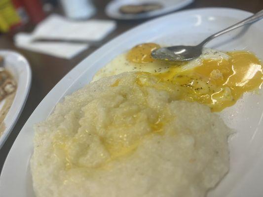 GRITS AND OVER EASY EGGS