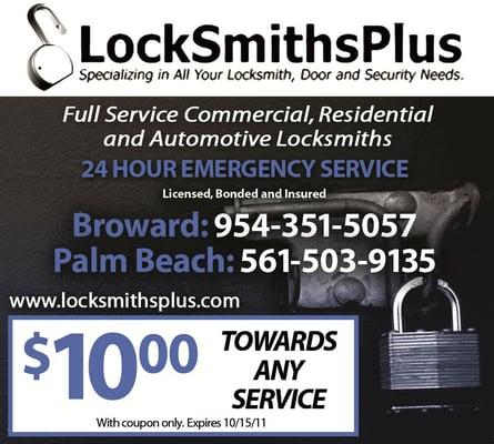 Locksmiths Plus Coupon