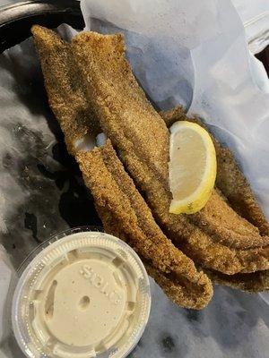 Fried Catfish Basket. Tiny pieces