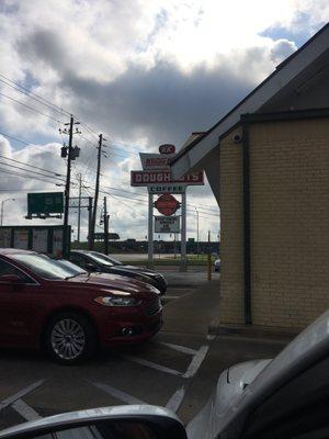 View of sign from parking lot