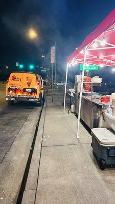 Street taco in front of Nogales high school