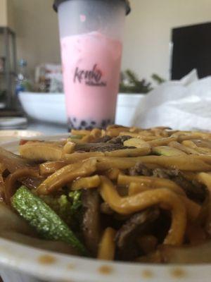 Steak Yakisoba Boba Tea