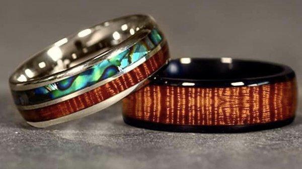 Beautiful Koa Eternity Rings in all sizes