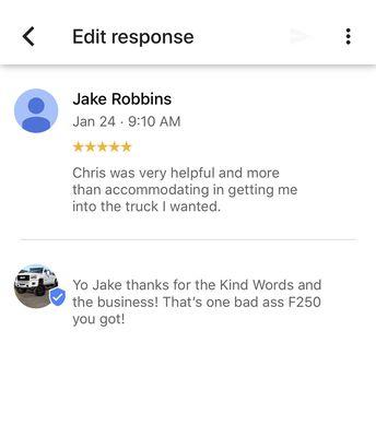 Thanks for the 5 Star review & the business! CCCAUTOSALES.COM