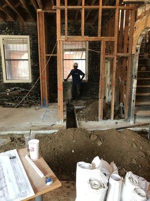 Bathroom addition and secondary drain installation (Sunset blvd) (commercial)