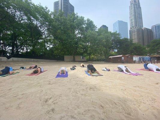 Ohio Street Beach Yoga