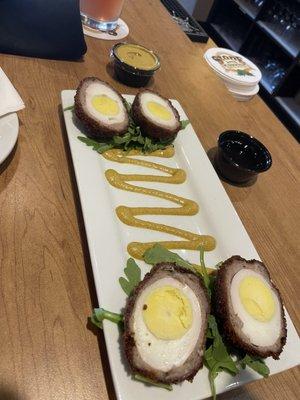 Scotch eggs / spicy mustard or syrup option