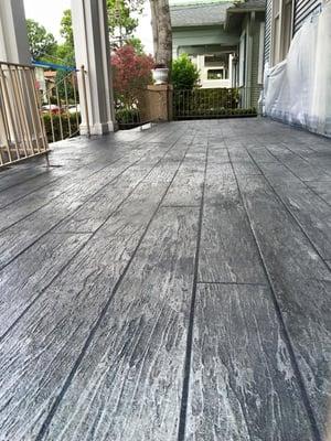 concrete wood patio that will last a life time!