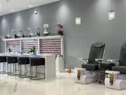 Inside of nail bar