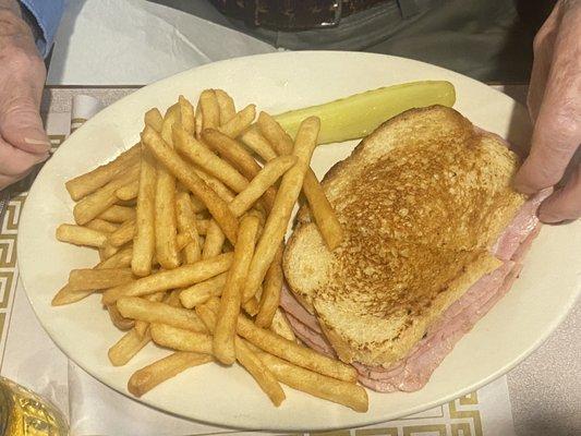 Grilled ham & cheese with french fries