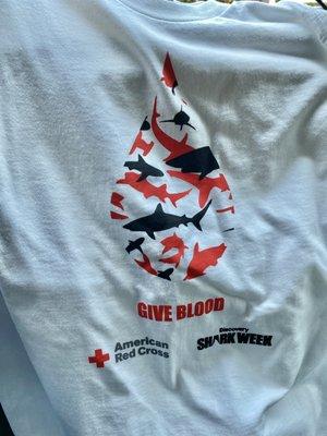 Shark week T-shirts for those who donate from July 21- July 24, 2022