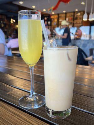 Pineapple mimosa & iced honey latte.