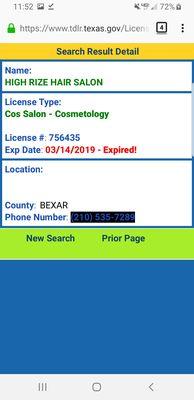 Proof the business licenses is expired as of 3/19/19 & here we are 6/1/19