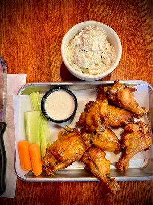 Caribbean wings & loaded potato salad