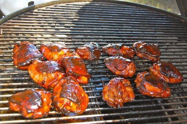 Our marinated chicken thighs