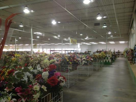 Huge artificial floral section.