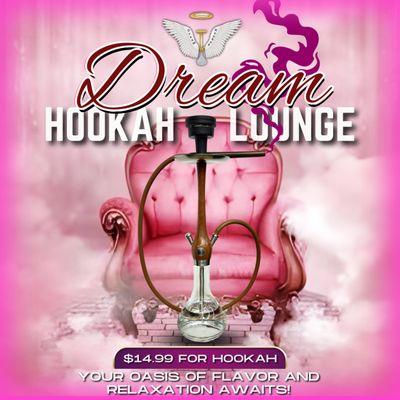 Dive into the dream at Dream Hookah Lounge!  Your next adventure in premium shisha, enchanting vibes, and unmatched ambiance.