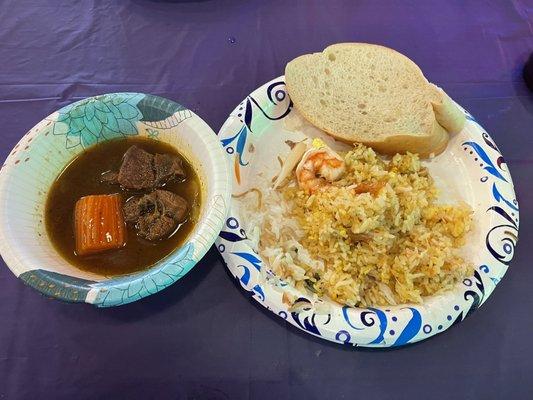 Bo kho (beef stew) and fried rice (2.4.23)