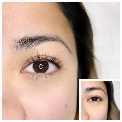 Keratin Lash Lift before & after