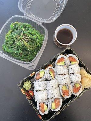 Seaweed Salad, R8. Salmon Avocado Roll, R4. Spicy Tuna Roll