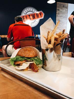 Texan Burger with Parm Fries