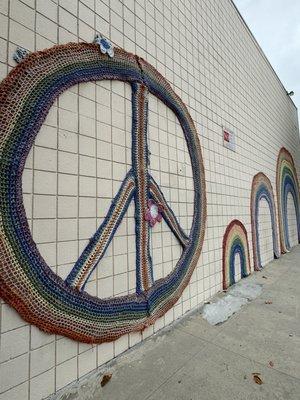 Knitted mural