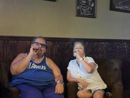 Me and my sister-in-law Diana enjoying a nice stogie