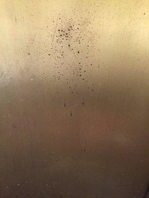 How long since this elevator door was cleaned?