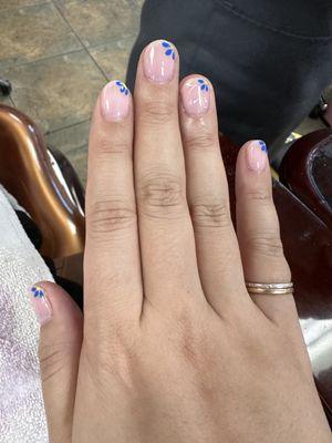 Gel mani with design! Simple and clean.