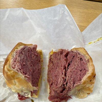 Super size Corned Beef on Onion Roll