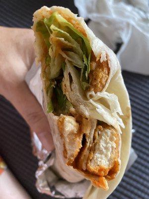 Cholula Crispy Chicken Burrito (no tomatoes easy sour cream)