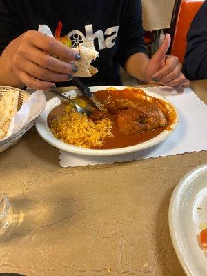 Delicious Chile Relleno Plate Special