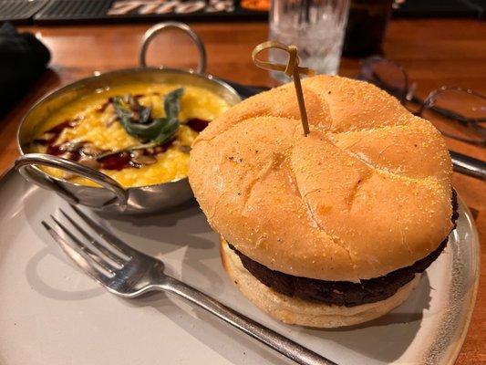 Burger with grits