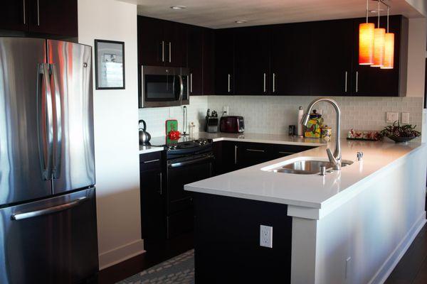 A newly renovated kitchen from Horizon House's renovations team.