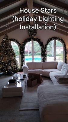 House Stars Holiday Lighting Installation