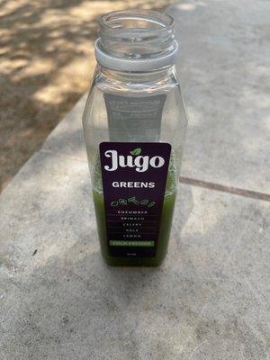 Cold-pressed juice - mostly veggies!