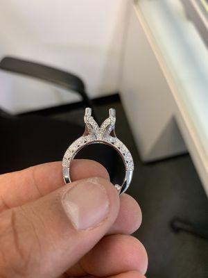 Actual ring for 5 ct radiant cut diamond ring. From design to real life in 2 weeks.