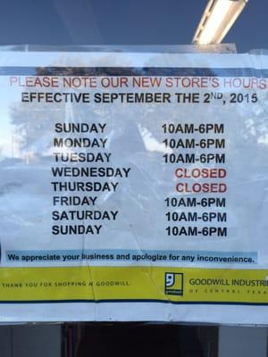 New hours