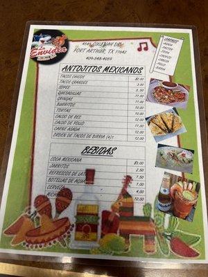 mexican menu