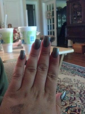 These are my nails. Mom refused to let me take a pic of hers