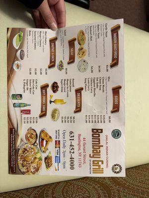 Menu. Variety may not be huge but that's a sign that the food is amazing. They also had smaller serving options