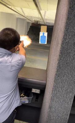 Muzzle flash.