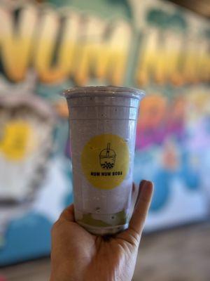 Taro Milk Tea Blended w/ Green Tea Pudding