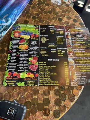 Hookah Lounge Menu